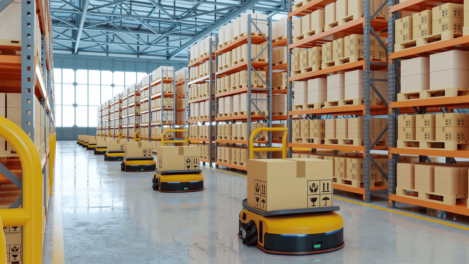 Robots sorting packages